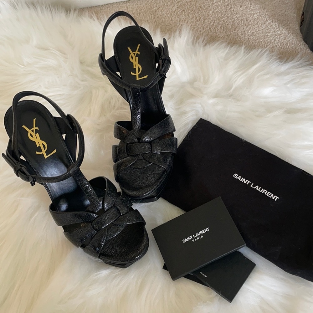 Yves Saint Laurent Black Tribute 105 Sandal